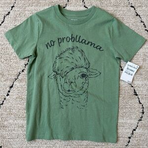 Kids Green Llama T-Shirt